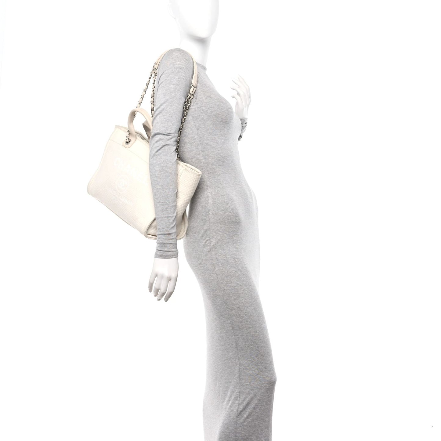 Chanel Mixed Fibers Small Deauville Tote White