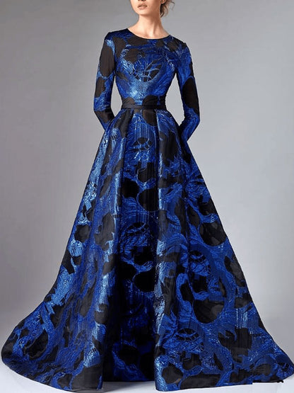 Temperament Retro Printed Ladies Dress