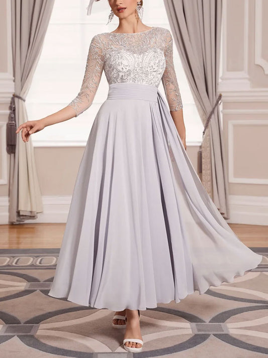 Lace Chiffon Long Sleeves Women's Gowns