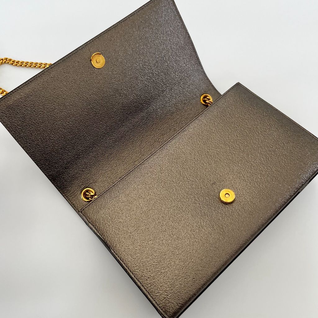 Saint Laurent Bronze Textured Leather Medium Kate Bag