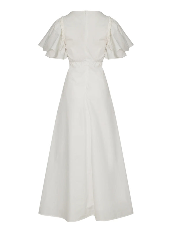 Temperament Pure Color Comfortable Party Women's Dress