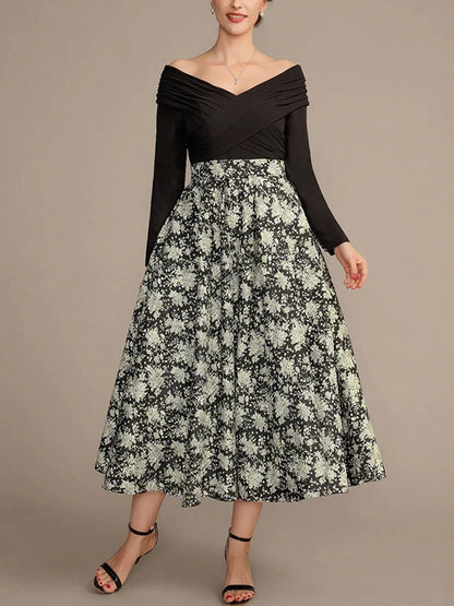 A-Line Off-The-Shoulder Mother of the Bride Dress