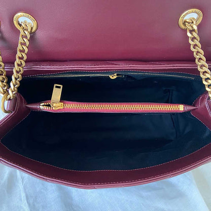 Saint Laurent Lou Medium Quilted Burgundy Shoulder bag