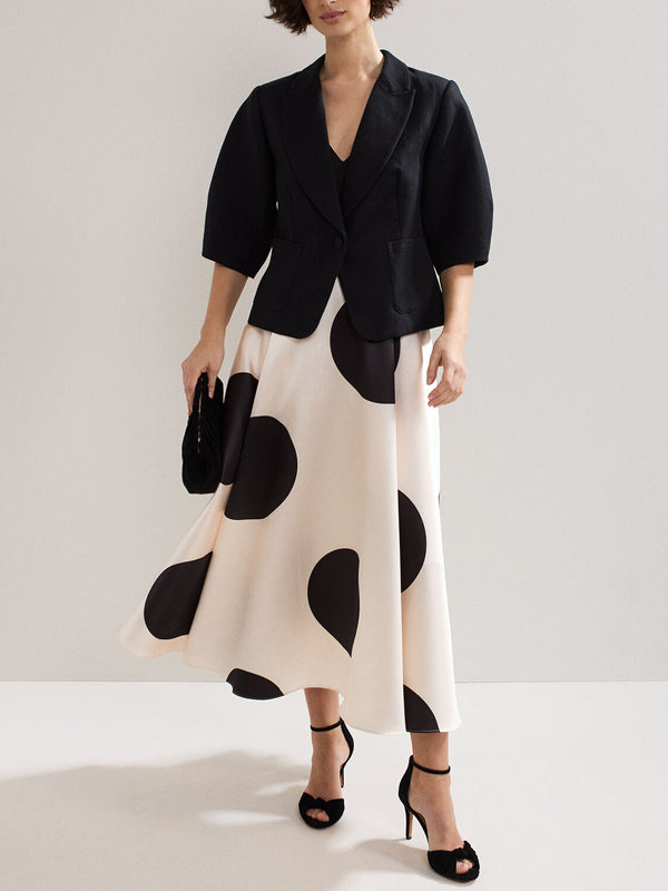 Elegant Polka Dot French Deep V Women's Dress