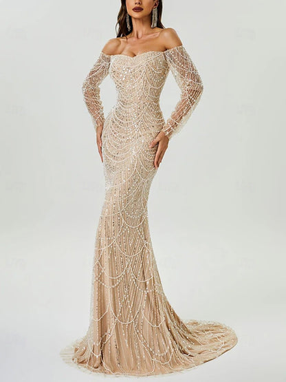 Solid Color Sequined Tube Top Maxi Dress