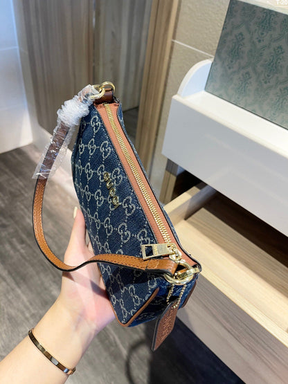 Gucci Women Ophidia GG Mini Bag Jacquard Denim