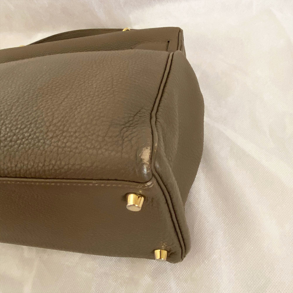 Hermès Kelly 35 Etain Togo Leather Handbag