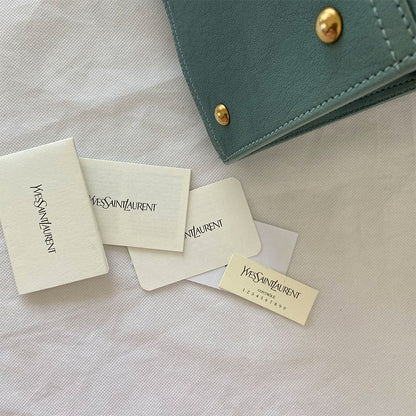 Saint Laurent Blue Leather Medium Cabas Chyc Tote