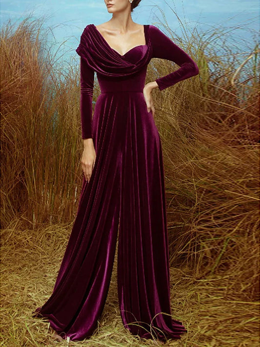 Velvet Solid Color Jumpsuit