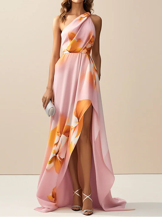 Off-shoulder print Maxi Dress