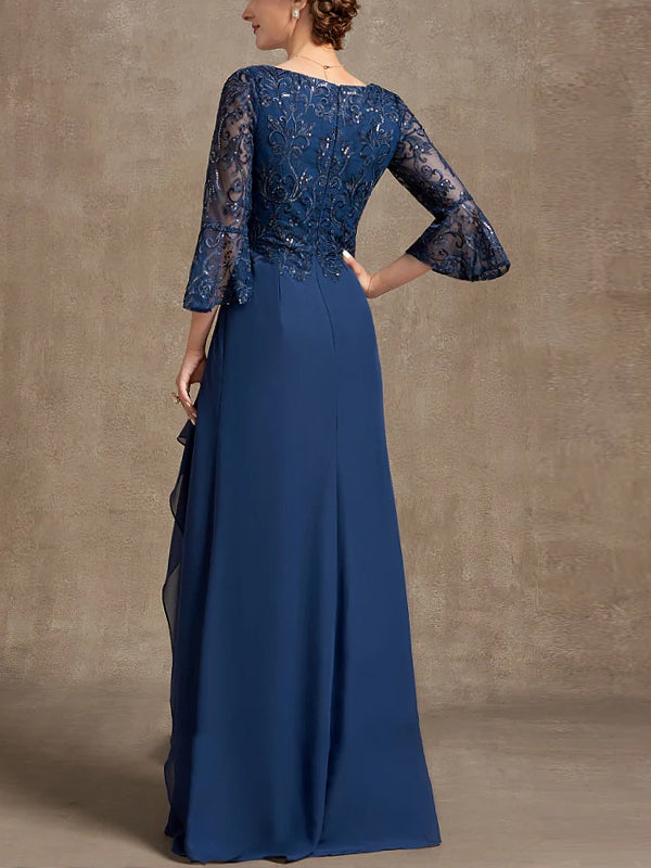 Lace Solid Color Maxi Dress