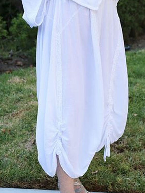 Irregular Hem Cotton Linen Women's Suit