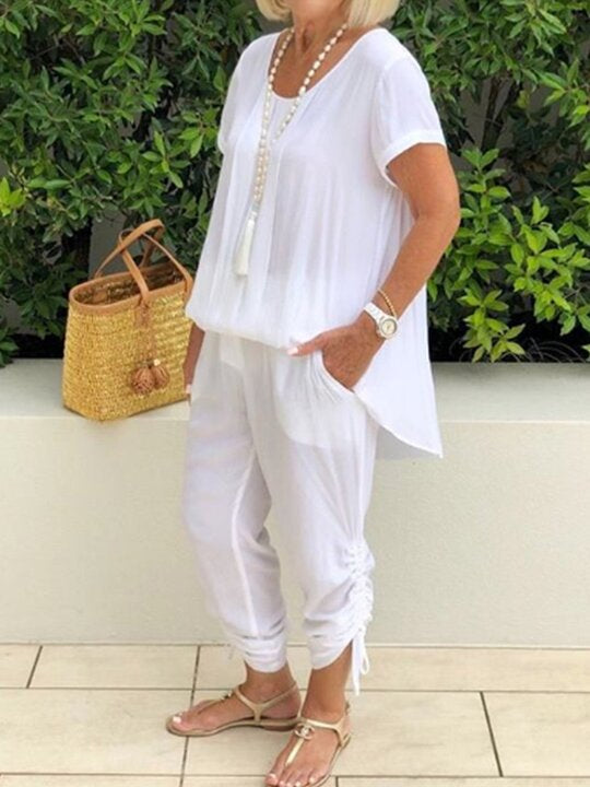 Pure Cotton Breathable Simple Women's Suit