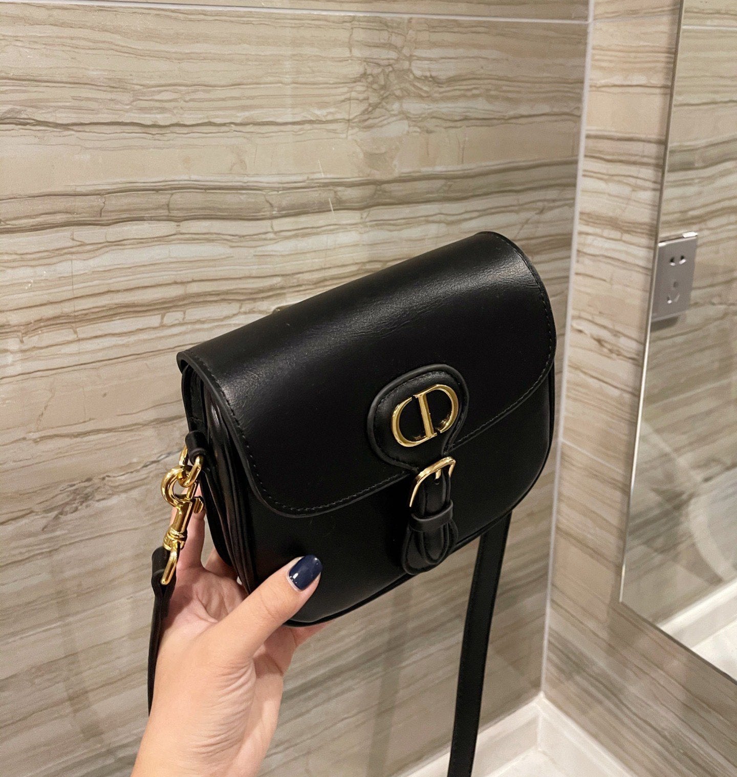 Dior Medium Dior Bobby Bag Black Box Calfskin Women