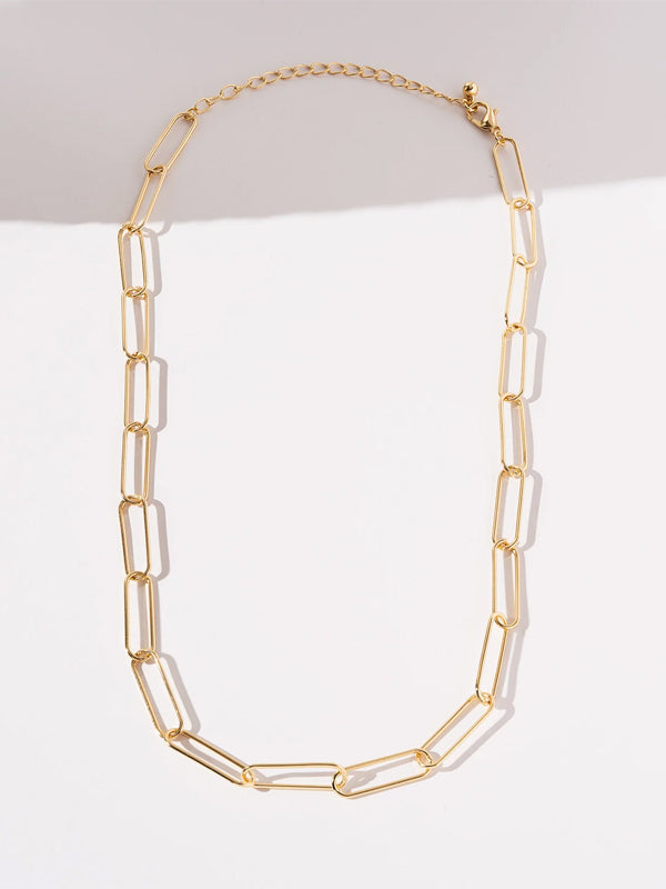 Paper Clip Simple Necklace Clavicle Chain