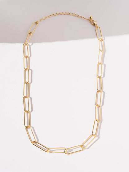 Paper Clip Simple Necklace Clavicle Chain