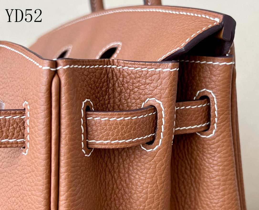 H BIRKIN 25 TOGO BROWN SILVER HARDWARE 25CM