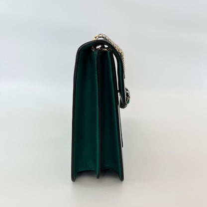 Bvlgari Emerald Green Leather Medium Serpenti Forever Shoulder Bag