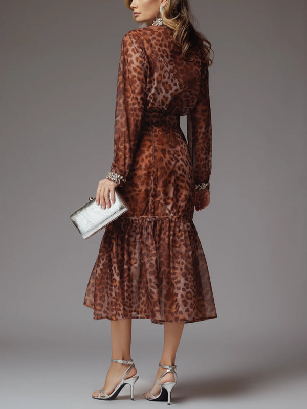 Lightweight Leopard Print Ladies Dress