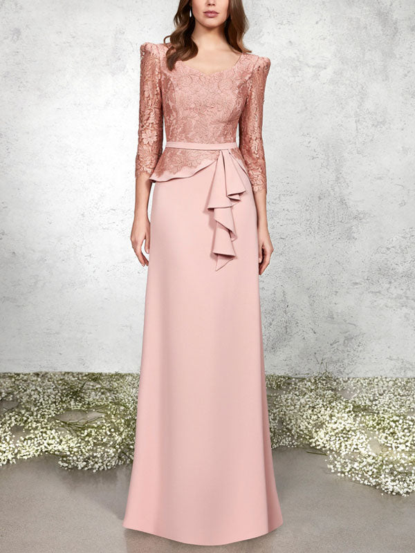 Ruffled Lace Elegant Women's Dress