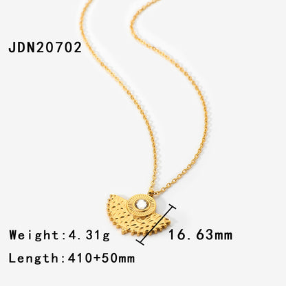 Fan Shaped Pendant Necklace