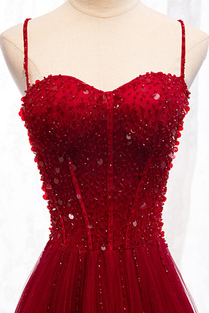 loveedsTM-Red strap banquet evening dress