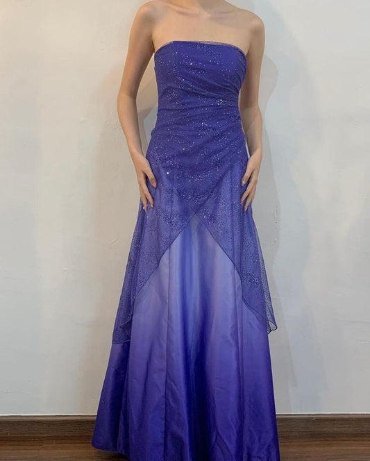 Purple/Blue Shiny Elegant Exquisite Sequin Long Tulle Prom Gown Evening Dress Party Dress gh3411