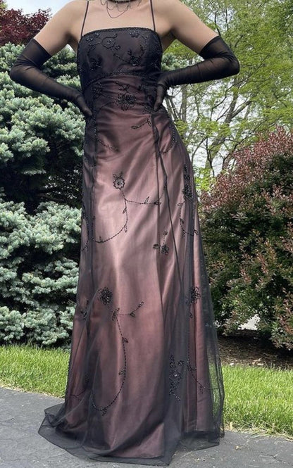 Blue/Grey Delicate Beaded Long Tulle Elegant Ball Gown Evening Dress Formal Birthday Party Dress Prom Dress gh3152