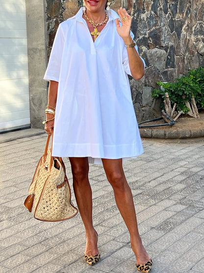 Urban Daily Loose Plain Shirt Dress
