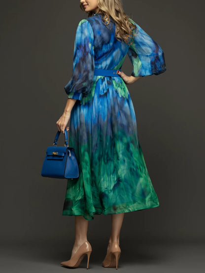 Colorful Chiffon Elegant Women's Dress