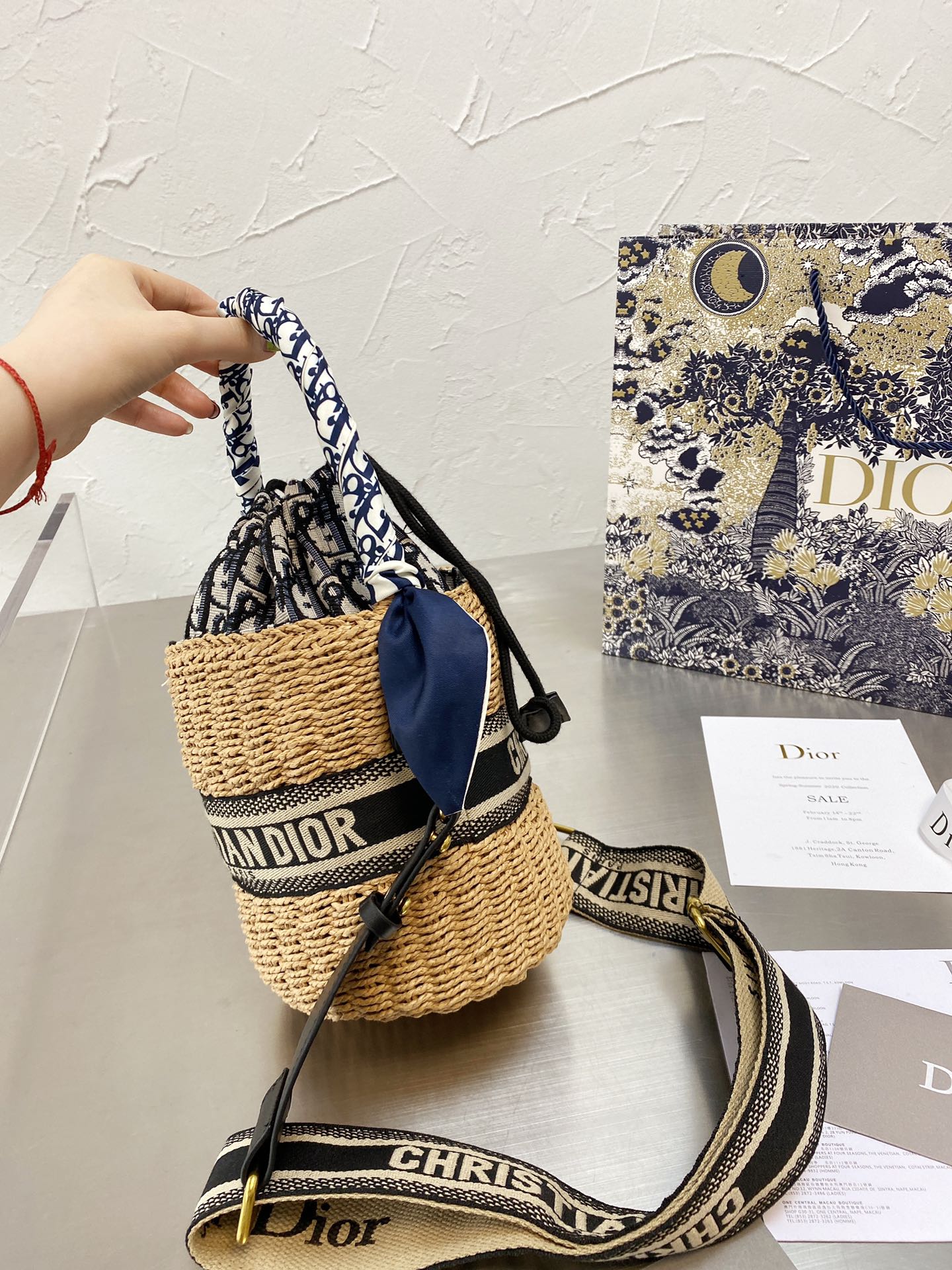 Dior Straw Bag Bucket