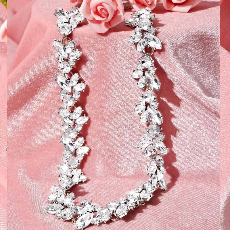 Zirconia personalised luxury high-end evening necklace and earrings set