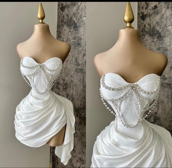 Black Beaded Short Satin Homecoming Dress Prom Dress Birthday Dress gh4931