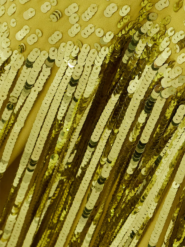 Off-shoulder Sequin Solid Color Maxi Dress