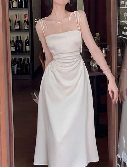 French lace-up suspenders sexy slim dress for women summer exposed waist hollow design skirt  ED0103