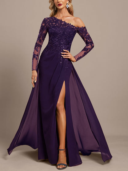 Off-Shoulder Lace Solid Color Maxi Dress