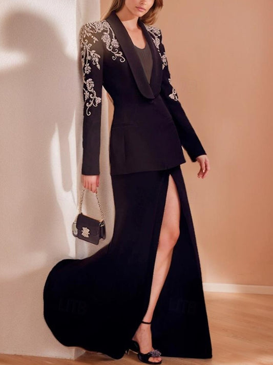 Crystal Lace Applique Elegant Skirt Dress Sets