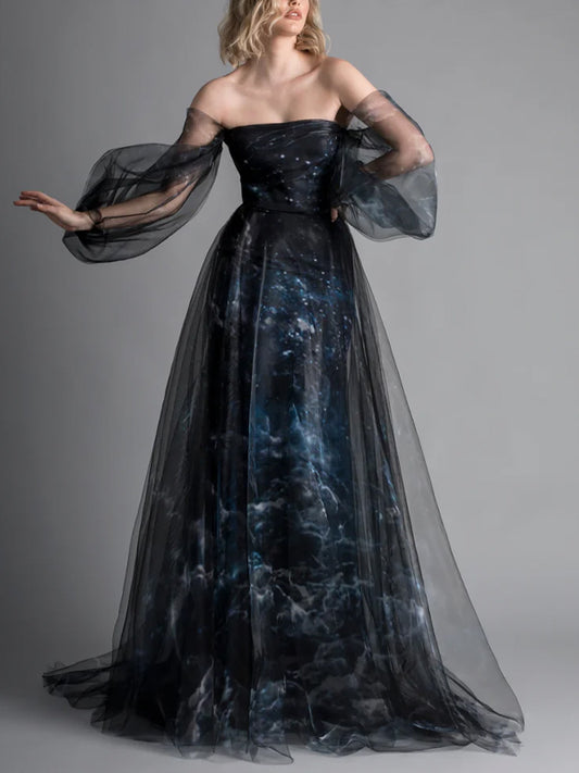 Bandeau Print Maxi Dress