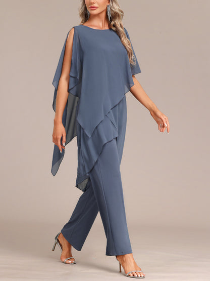 Round Neck Solid Color Jumpsuit