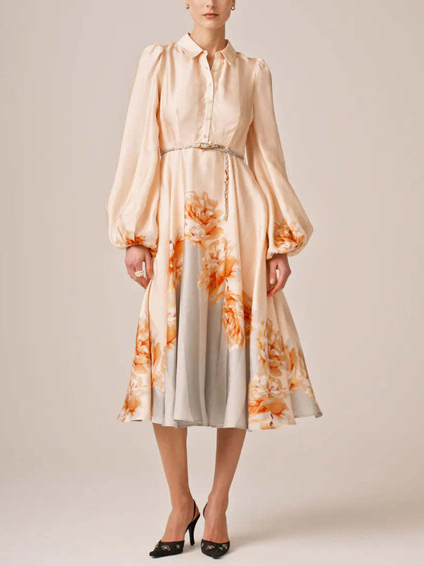 Elegant Chiffon Printed Temperament Women's Dress