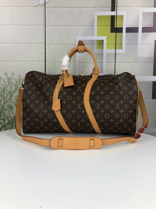Louis Vuitton Monogram Keepall Bandouliere 60 Travel Bag