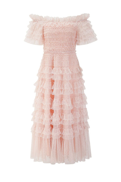 loveedsTM-Waist slimming midi dress with large skirt