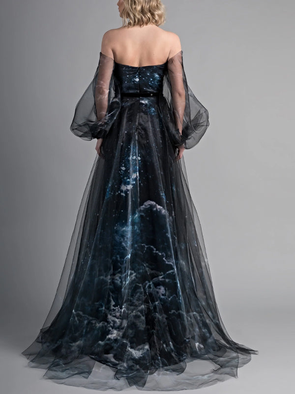 Bandeau Print Maxi Dress