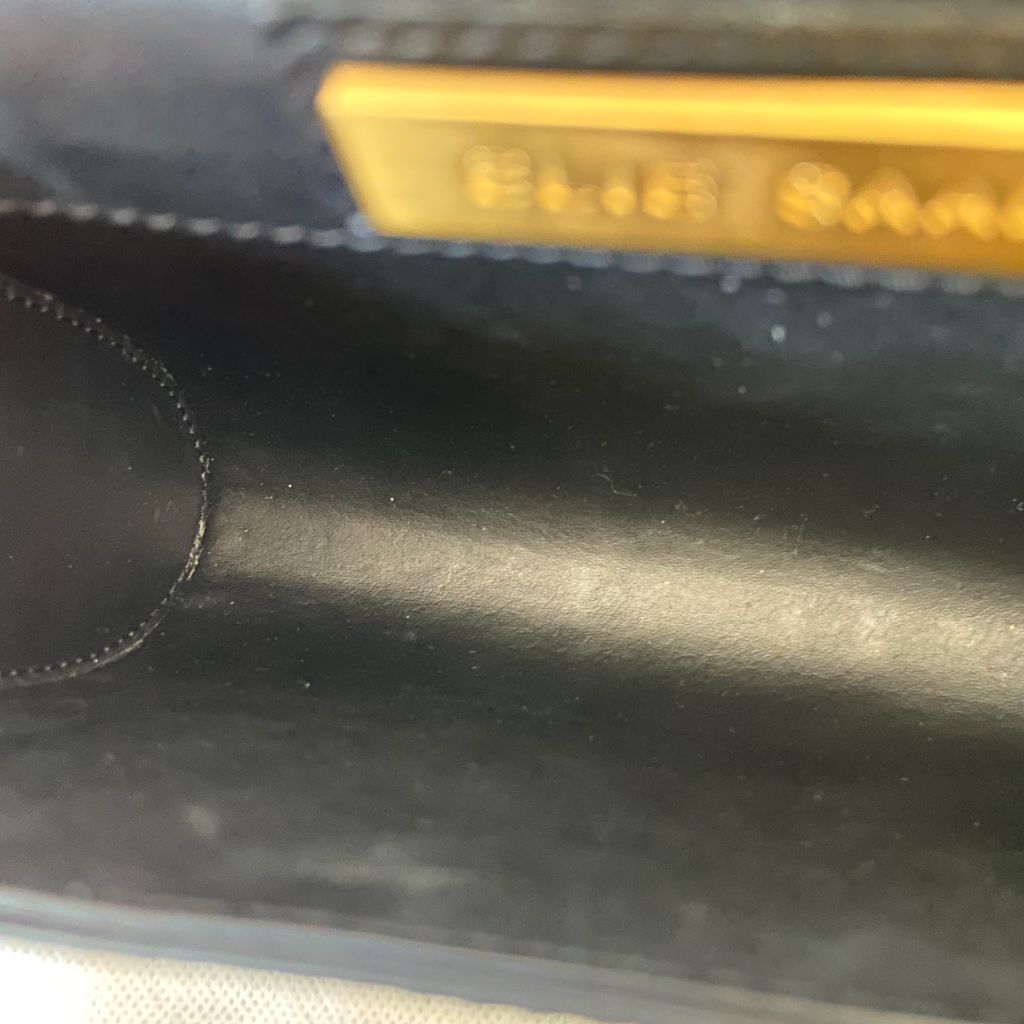 Elie Saab gold metal applique flap clutch with chain