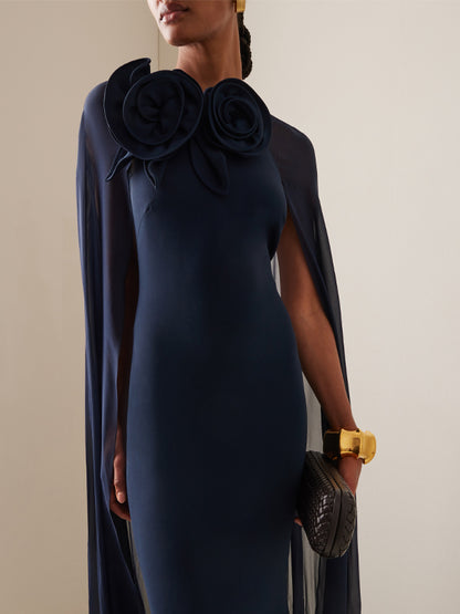 Solid Color Chiffon Maxi Dress