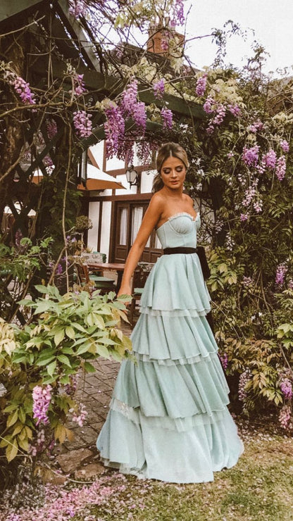 White fashion tube top elegant long floor-length layered tulle ball gown evening dress gh3364