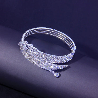 Multi-Layered Rhinestone Full Rhinestone Sparkling Women's Bracelet