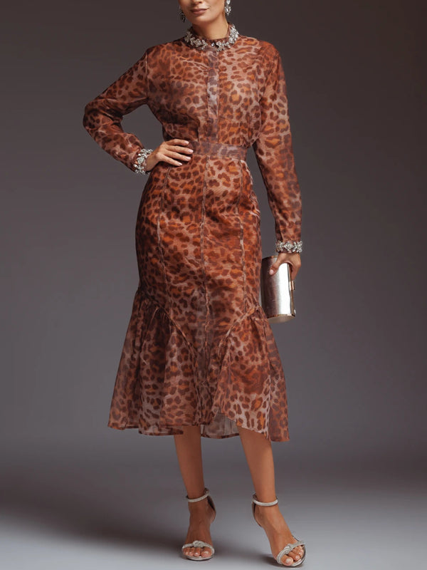 Lightweight Leopard Print Ladies Dress
