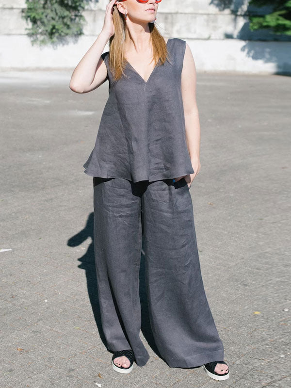 Casual Round Neck Simple Women's Suit