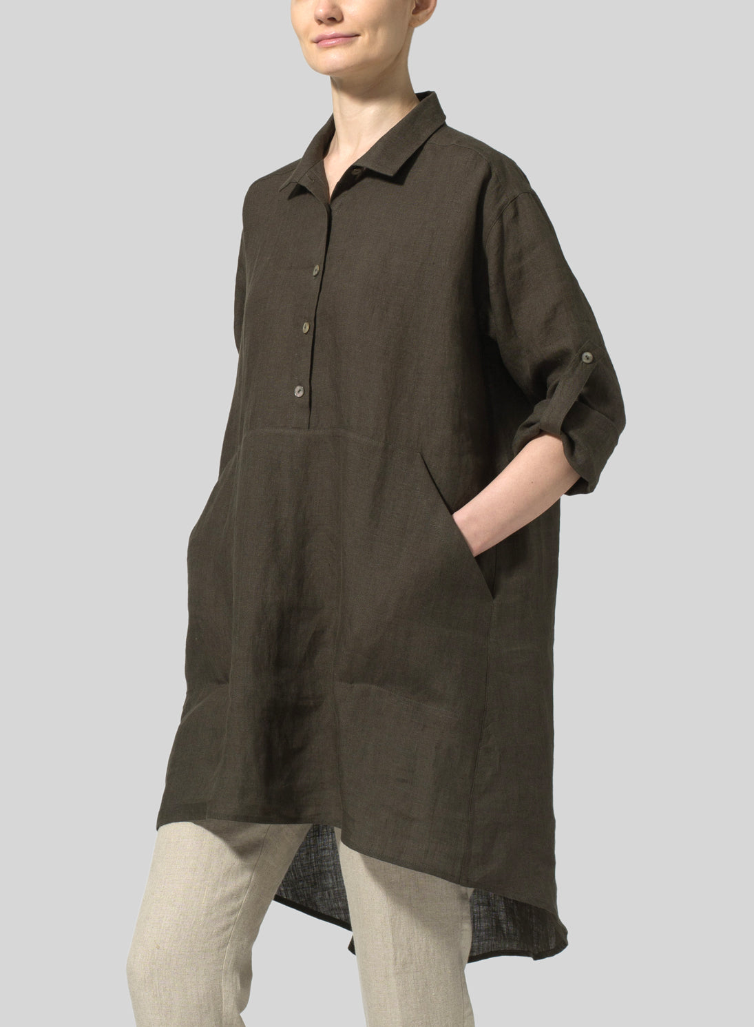 Women's Solid Color Top And Trousers Suit